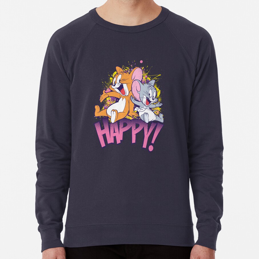 Tom And And Nibbles Happy Long Sleeve T Shirt Sweatshirt - Image 6