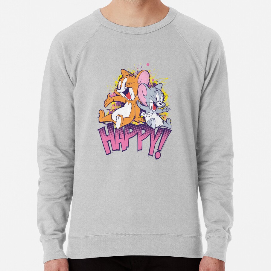 Tom And And Nibbles Happy Long Sleeve T Shirt Sweatshirt - Image 4