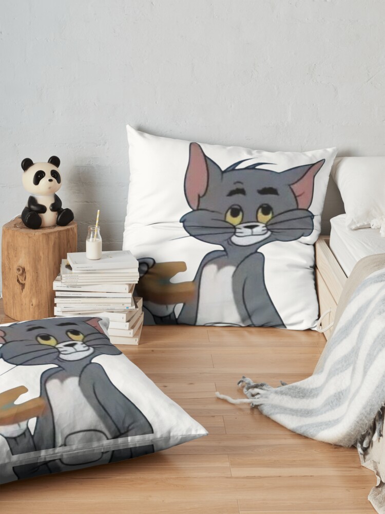 Tom Cartoon Meme Throw Pillow - Image 2