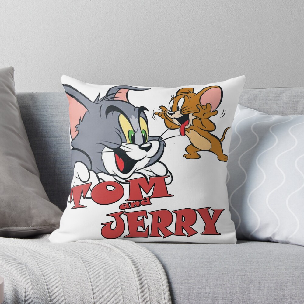Cartoon Tom and Jerry Throw Pillow