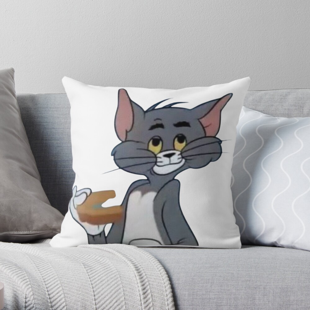 Tom Cartoon Meme Throw Pillow